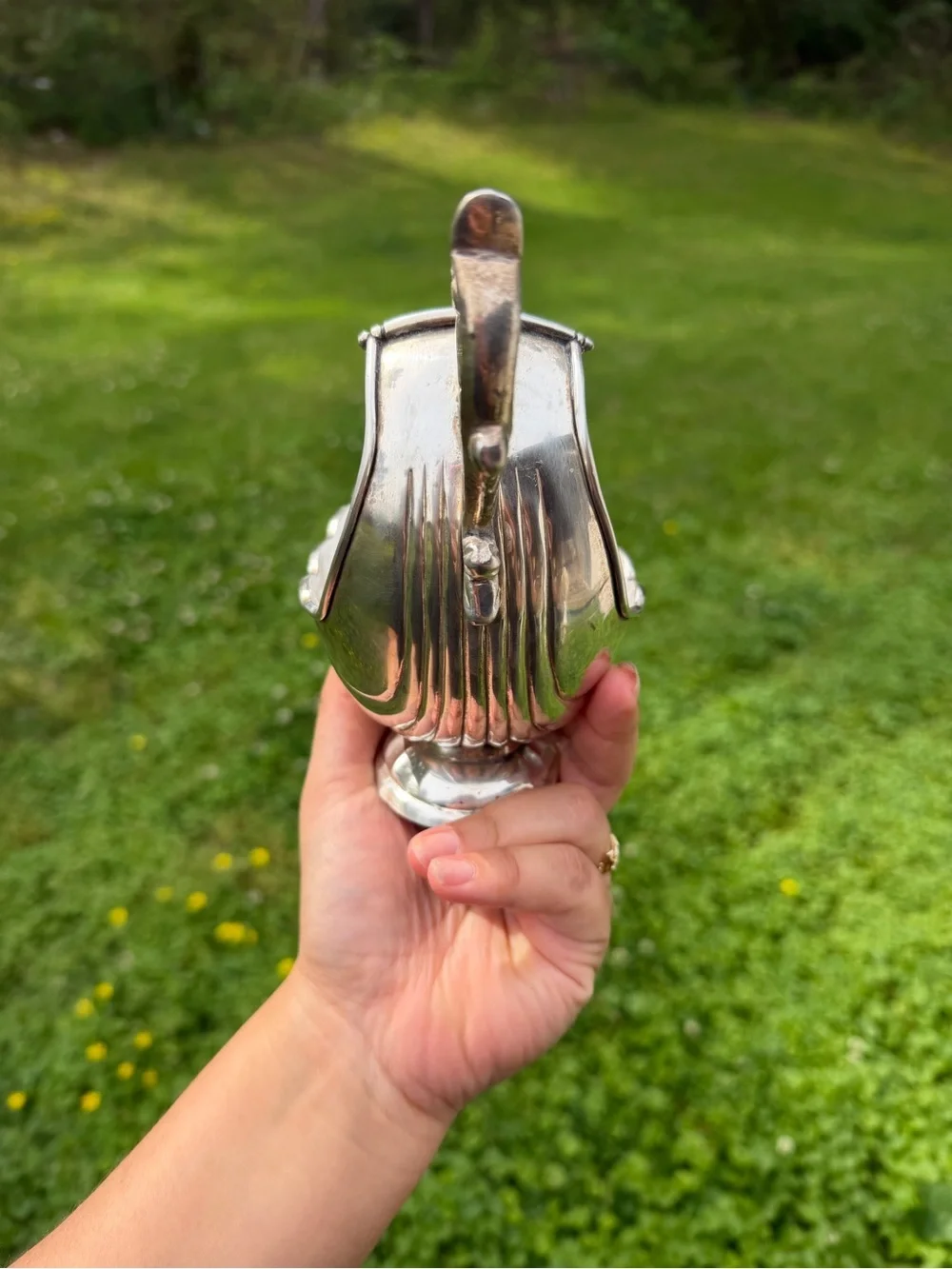 Vintage Elegant  Bombay Silver-Tone Gravy  Boat